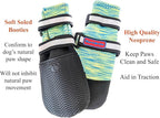 All Weather Neoprene Paw Protector Dog Boots with Reflective Straps in 5 Sizes! (Turquoise Medium)