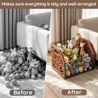 Dog Toy Basket, Chew-Proof Dog Toy Box, Wooden Pet Toy Storage | Spacious Toy Storage Bin for Pet Toys, Treats & Home Supplies, Toy Box for Living Room