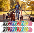24 Pack Nylon Dog Training Leash Bulk 5 ft Dog Leash for Small and Medium Puppy Traction Rope for Training, Play, Camping, or Backyard, 12 Assorted Colors(Bright Colors)