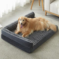 BFPETHOME Orthopedic Washable Dog Beds for Large Dogs, Sleeping Dog Couch | 36x27 Inch Deluxe Plush Rose Velvet Washable Cover, Egg Crate Foam Support, Waterproof Lining, Non-Slip Bottom, Senior Dogs