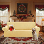 Stretch Oversized Couch Covers for Sofa Slipcover,Champagne | 1-Piece Washable Sofa Cover (94"-110") 4-Seater Furniture Protector, Soft Jacquard Non-Slip Elastic Bottom for Dogs & Kids