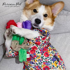 Parisian Pet Floral Dog Dress - 100% Cotton Summer Clothes for Small Dogs Girl - Ruched Waist Pet Dress - Stylish Printed Beach Dog Outfit - Lightweight Puppy Clothes - Sleeveless Dresses for Dogs