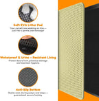 Cat Litter Mat 35"x24",Double Layer EVA Litterbox Mat Cream | Extra Large Honeycomb, Waterproof & non-slip, Odor-free, easy clean, washable durable floor protector,scatter control