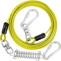 jenico Dog Tie Out Cable - 25ft Dog Lead for Yard - Heavy Duty Dog Chain with Shock Spring - Outdoor Tether Leash for Small Large Dogs Up to 500 lbs