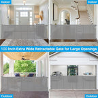 Reinforced 42" Extra Tall X 100" Extra Long Baby Gate for Large Openings with Reinforced Bars Retractable Pet Gate for Dogs Extra Wide Retractable Baby Gate No Sagging Extra Tall Retractable Dog Gate