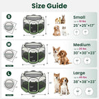 Love's cabin Pet Puppy Dog Playpen, Medium Dog Tent Crates Cage Indoor/Outdoor, Portable Playpen for Cat, Foldable Pop Up Dog Kennel Playpen with Carring Case, Removable Zipper Top, Olive Green