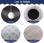 Tempcore Cat Tunnel for Indoor Cats Fleece-Lined in for Warmth, 3 Way Collapsible Pet Play Tunnel with Teaser Wand, Peek Holes & Hanging Ball, Interactive Tube for Kittens & Rabbits, Geometry Grey