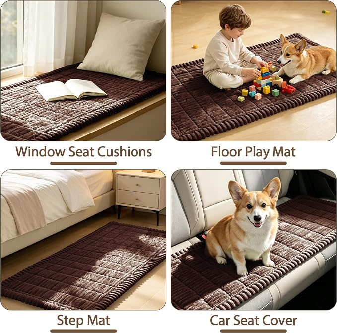 FUANGUI Waterproof Couch Cover Sofa Cover for Dogs and Pets Sofa Protector | Non-Slip Washable Fuzzy Soft Cat Bed Sofa Slipcover for 2-3 Cushion Couch Sofa Pet Friendly, Camel, 27.6" x 94.5", 1 pcs
