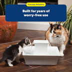 PetSafe Cat and Dog Water Fountain - Automatic Water Dispenser - Drinkwell Pagoda Ceramic Fountain for Pets - Filter Included - Blue - 70 oz, Model:PWW00-14898 | 2 Falling Water Streams Encourage Hydration, Cat & Small Dog Water Fountain, Carbon Filter...