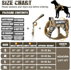 Tactical Dog Harness and Leash Set with 10 Patches for Large Dogs | Heavy Duty Adjustable No Pull Service Dog Vest with Dog Seat Belt,Reflective Easy Walk for Training Walking Hiking Camo XL