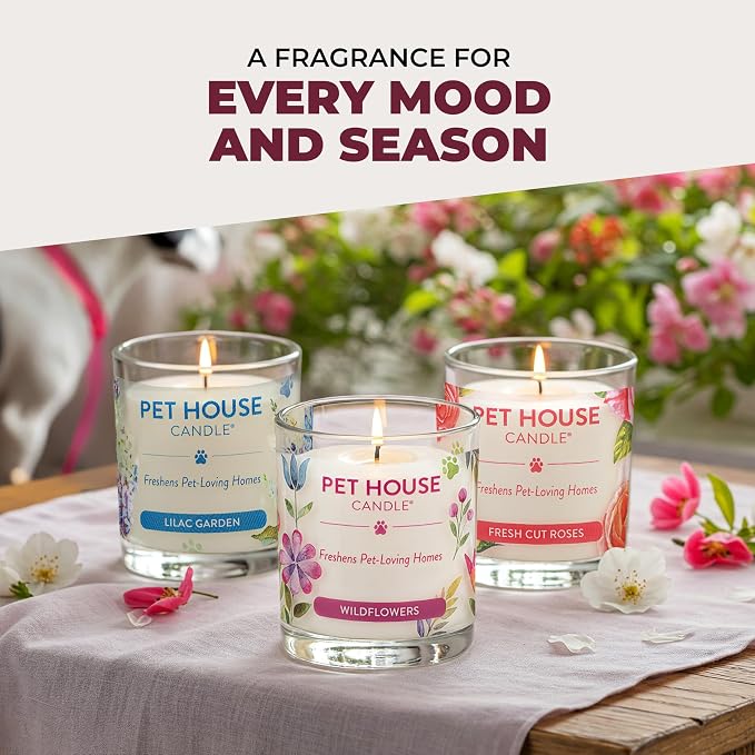 Pet House Fall Candles, Long Lasting, Clean Burning, Soy Wax Scented Candles for Pet Odor, Autumn Harvest