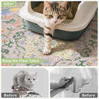 Bienbee Cat Litter Mat, 33" x 22" Dense Trapping Mesh for Litter Boxes | Litter Box Mat with PVC Mesh, Waterproof &Urineproof, Non-Slip Grip, Soft On Kitty Paws and Easy to Clean to Protect Floor