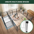 FXW Homeplus Indoor Dog Playpen with Divider Connectors, 32" H, 16 Panels | Calm Indoor Play Area, Two-Zone Layout, For Small & Medium Dogs, Patented
