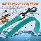 Dogline Biothane Waterproof Dog Leash Strong Coated Nylon Webbing with Black Hardware Odor-Proof Easy to Clean High Performance for Small or Large Dogs Made in USA 2 ft Lead, Blue Aqua