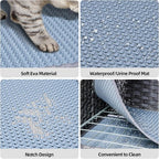 Snughome Cat Litter Box Enclosure Furniture Hidden with Cat Litter Mat, Hidden Cat Washroom Furniture with Door, Handwoven Rattan Cat Washroom Box, Indoor Pet House for Living Room, Bedroom(Grey)
