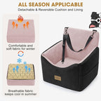 JOEJOY Dog Car Seats for Small Medium Dogs Under 35lbs, Dog Booster Seat with Detachable Washable Cover and Cushion, Memory Foam Pet Car Seat with Safety Belt and Storage Pockets (BP)