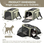 Petsfit Medium Double Expandable Cat Carrier for Cats and Small Dogs | 17 x 11 x 11 in; sized for Delta Air Lines; dual-side expansion, anti-sag frame and safety tether; up to 15 lb.