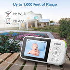 VTech VM819 Baby Monitor + BC8211 Myla the Monkey Bundle - Non-WiFi Video Monitor with 19Hr Battery, 1000ft Range & Portable Soother with Night Light & Stroller Attachment