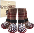 PUPTECK Non Slip Dog Socks to Prevent Licking for Hardwood Floors, Shoes for Hot Pavement Summer Small Medium Large Size Dogs Traction Control Booties Paw Protectors Boots Cold Winter