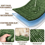 FUANGUI Waterproof Couch Cover Sofa Cover for Dogs and Pets Sofa Protector | Non-Slip Washable Fuzzy Soft Cat Bed Sofa Slipcover for 2-3 Cushion Couch Sofa Pet Friendly, Dark Green, 27.6" x 70.9", 1 pcs