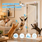 Interactive Cat Toys for Indoor Cats, Automatic Flying Bird & Mouse | Chase Exercise Enrichment Stimulation, USB Large-capacity Rechargeable Electric Door Hanging Toy for Bored Kitten & Adult Cat