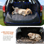 Reliadura SUV Cargo Liner for Dogs, Waterproof Pet Trunk Cover with Bumper Flap Protector, Non-Slip Scratchproof, Non-Slip Dog Seat Mat for SUVs, Large Size Cargo Liner Universal Fit Blue