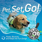 QDAN Dog Soccer Balls Toy with Bell Inside, Squeaky Ball for Large Dogs | 8 Inch Interactive Dog Toys for Tug of War, Durable Ropes Toys for 30-90 lbs Dogs, Large Herding Ball for Dogs Outside