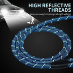Long Dog Leash for Training 30Ft-Reflective Nylon Rope with Swivel Hook-Recall Agility Lead for Large Small Medium Dogs Outside Walking Hiking-Sky Blue Diam 1/2"