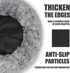 ShinHye Cozy Cat Bed - Round Plush Fluffy Hooded Cave, Indoor/Outdoor, Waterproof & Washable, Calming Anti-Anxiety Design - 23x23 Inch, Grey