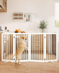 32" Extra Tall Free Standing Dog Gate Indoor, Foldable Pet Gate | for Doorways Stairs, 4-Panel Dog Fence with Support Feet for Stability, Folding Puppy Gate Easy to Carry No Drilling 72"x32"