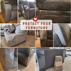 FixZilla Anti Cat Scratch Furniture Protector, 12-Pack Couch Protector from Cat Claws – Heavy-Duty, Easy-to-Apply Scratching Deterrent and Shield for Sofa Corners, Walls, Doors- with 60 Twist Pins