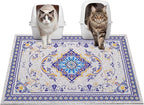 Glittme Cat Litter Mat, 33"x22" Non-Slip Washable Trapping Mat for Cats | Litter Trapping Mat With Thick PVC Coil To Catch Scatter, Soft On Paws And Waterproof Bottom To Protect Floors