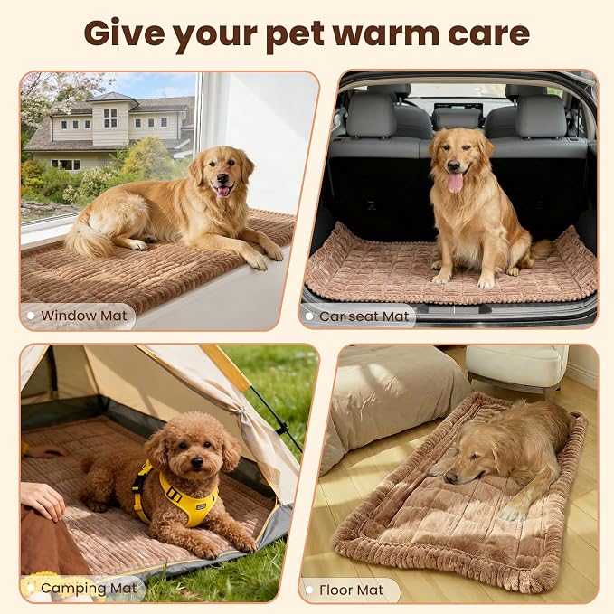 Couch Cover for Dogs Washable, Non Slip Couch Covers for 3 Cushion Sofa Pet Friendly, Fuzzy Pet Couch Cushion Covers for Dog, Thick, Soft for Sofa Protector (Coffee, 27.6" x 70.9"/70 x 180cm)