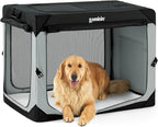 ZOMISIA 42 Inch Collapsible Dog Crate for Extra Large Dogs - XL Dog Travel Crate Portable with Breathable Mesh Windows, Soft Sided Dog Kennel Foldable for Indoor and Outdoor, Grey