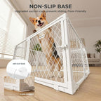 Dog Playpen Indoor, 12 Panel, 24" White Metal Puppy Playpen | Diamond Mesh Chew Resistant, Tool-Free Assembly, Easy Clean, Portable Design, Dog Exercise Pen for puppies and small dogs