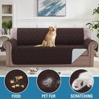 H.VERSAILTEX Sofa Cover 100% Waterproof Slipcover Furniture Protector, Washable Couch Cover with Non-Skid Backing and Elastic Straps for Kids, Dogs, Pets(Sofa, Brown)
