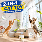 Interactive Cat Toys for Indoor Cats - Automatic Flying Bird Feather Toy with Sticky Suction Base, USB Rechargeable 360° Electric Cat Teaser, Touch Activated Self-Play Toy for Bored Cats