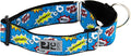 RC Pets 1-1/2 Inch All Webbing Martingale Training Dog Collar, Small, Comic Sounds