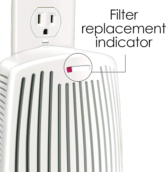 Hamilton Beach TrueAir Plug-Mount Odor Eliminator with Carbon Filter | Green Mountain Scent Cartridge | For Common Household-Smells, Tobacco, Pet, Bathroom, Trash | On/Off Fan | 04530GM