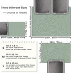 Cat Litter Mat Medium 23.6x15.7in, Sage Green Silicone Rubber Scatter Control Kitty Litter Box Trapping Mat, Waterproof Easy to Clean, Odorless Pet Supplies, Indoor Cat Essentials