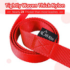 HIKISS Long Dog Leash Obedience Recall Training Agility Lead with Thickening Material for Large Dog - 15ft 20ft 30ft 50ft 100ft Training Leash(Red 50ft)