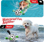 QDAN Small Dog Toys, Outdoor Soccer Ball with Straps, Puppy Birthday Gifts | Interactive Training Soccer Toys for Tug, Dog Water Toy, Durable Puppy Balls for 5-20 lbs Small Dogs, Puppy Birthday Gifts