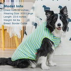 KYEESE 2Pack Dog Shirt, Soft Striped Dogs T Shirts, Lightweight Pet Tank Top, Sleeveless Dog Shirt for Large Dogs, Stretchy Comfortable Pet Vest, Blue, 3XL