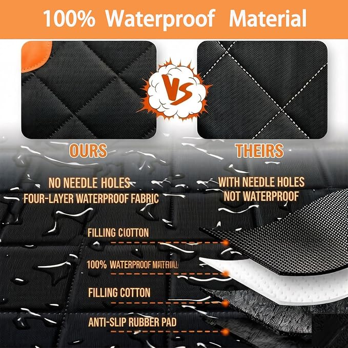 Dog Car Seat Cover,100% Waterproof Pet Backseat Cover,Car Seat Cover for Dogs,Duty Scratch Proof Nonslip Backseat Dog Cover for Car/SUV/Truck