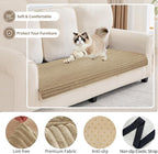 100% Waterproof Couch Covers for Dogs, 35"×82" Washable Couch Cover, Non Slip Sectional Couch Covers for 3 Cushion Sofa Cover Pet Friendly, Cat and Dog Couch Bed Cover-Camel