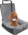 Dog Car Seat for Small and Medium Dogs, Booster Seat Sofa Pet Bed, Portable Car Travel Carrier Bed (Black Stripes-Thick Filling)