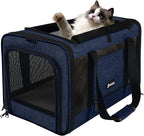 GAPZER Cat Carrier 18x11x11 United Airline Approved, Soft Pet Flying Kennel | Small Dog Chihuahua Crate 5-10 Pounds, Softshell Kitty Taxi Transport Cage 18lbs, Sturdy Miniature Poodle Top Loader Vet Case