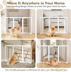 32" Extra Tall Free Standing Dog Gate Indoor, Foldable Pet Gate | for Doorways Stairs, 3-Panel Dog Fence with Support Feet for Stability, Folding Puppy Gate Easy to Carry No Drilling 54"x32"