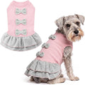 Parisian Pet Pink Dog Dress - Elegant Clothes for Large Dogs Girl - Stylish Dog Wedding Outfit - Lightweight and Breathable Puppy Clothes - Formal Pet Apparel - Winter Bow Sweater Dresses for Dogs
