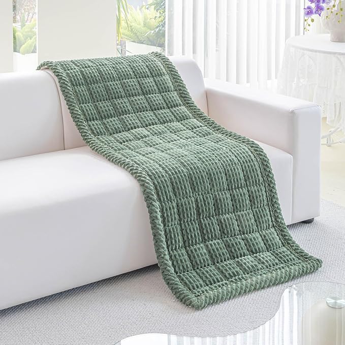 Couch Cover for Dogs Washable, Non-Slip Pet Couch Covers for Sofa, Fuzzy Dog Couch Cover Mat, Thick, Soft, Plush Couch Cushion Covers for Sofa Protector (Green, 23.6" x 47.2"/60 x 120cm)